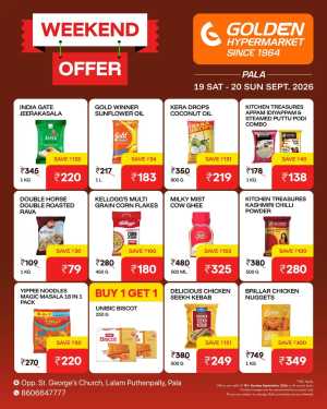 Golden Hypermarket Pala Latest Offer flyer cover