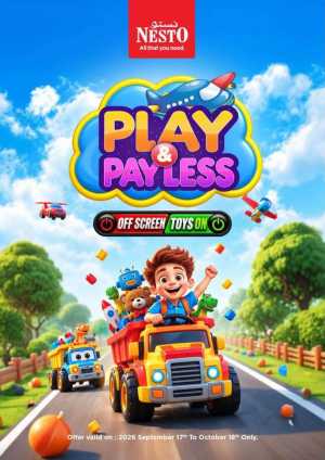 Nesto Play & Pay Less Toy Offers & Deals flyer cover