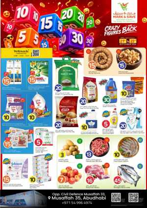 Mark & Save Musaffa 33 Abudhabi Crazy Figures Back Deals flyer cover