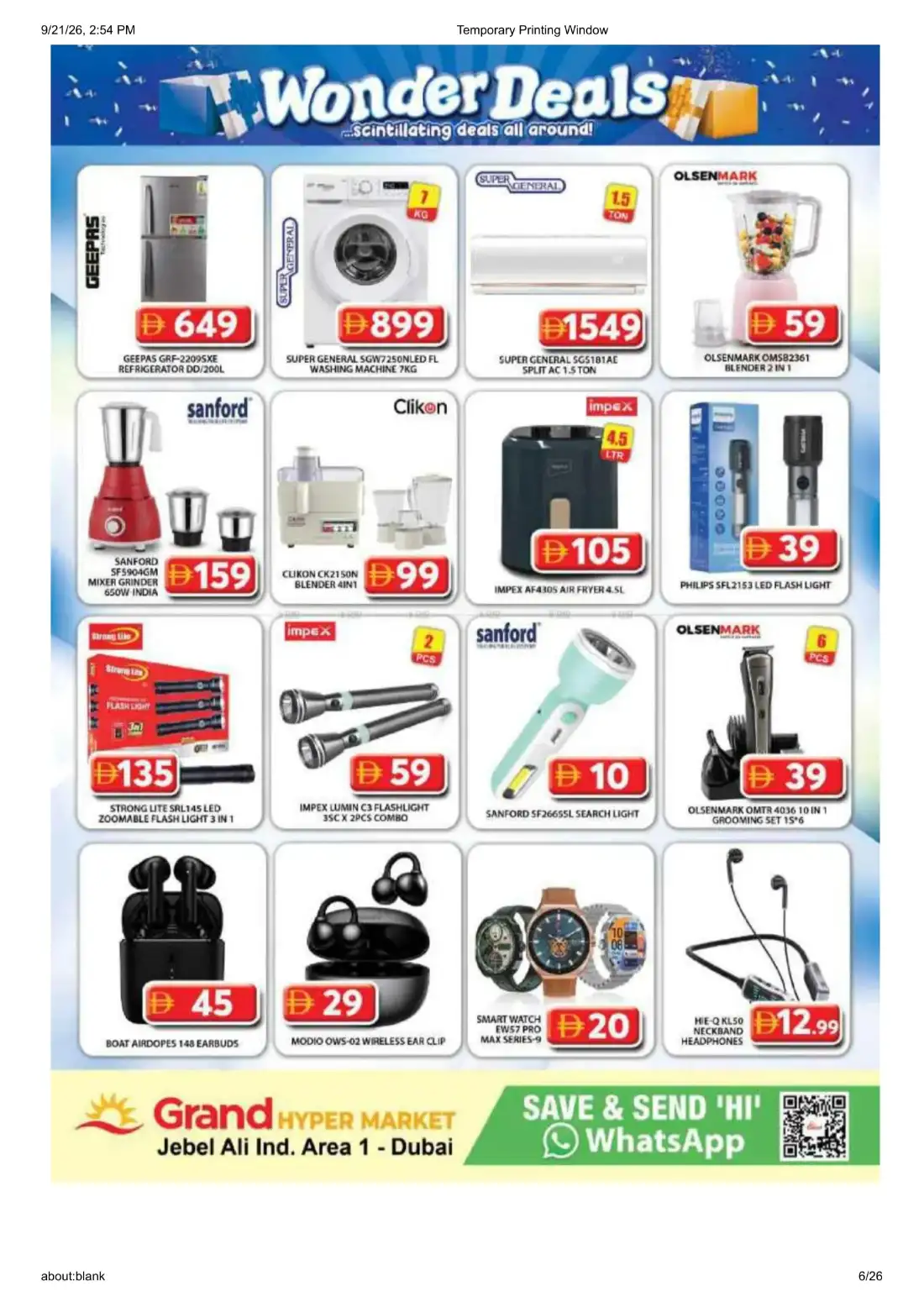 Grand Hyper Jebel Ali Ind Area 1 Wonder Deals Offers page 6