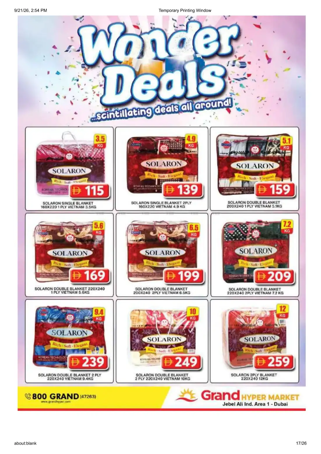 Grand Hyper Jebel Ali Ind Area 1 Wonder Deals Offers page 17