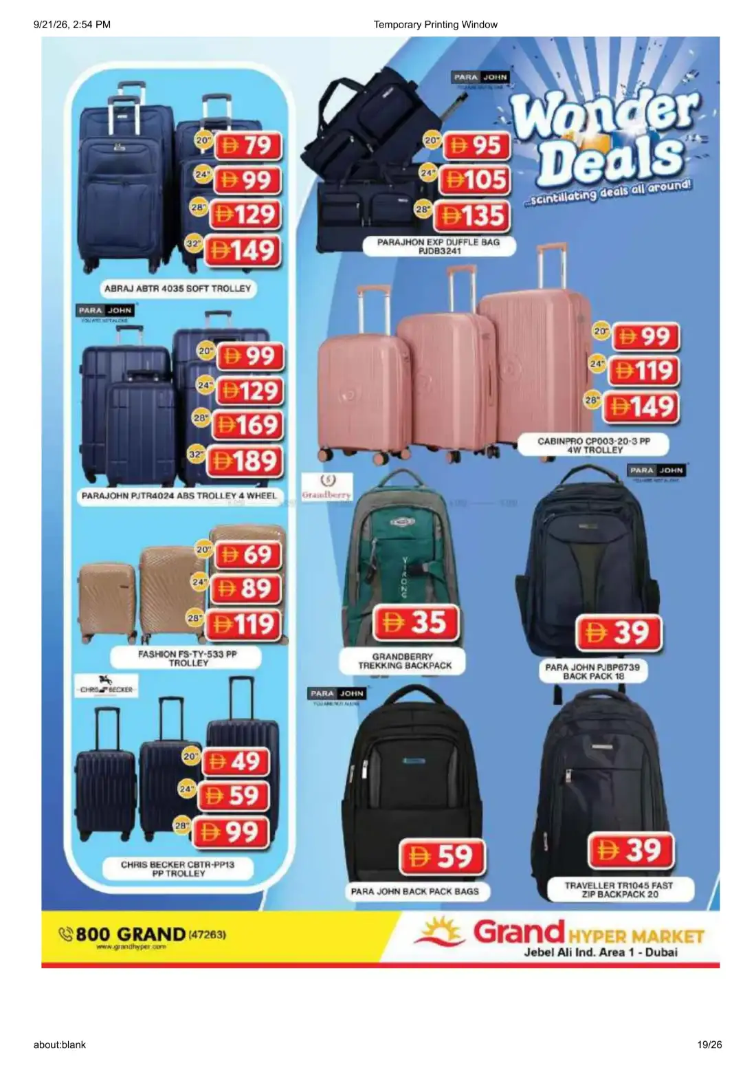 Grand Hyper Jebel Ali Ind Area 1 Wonder Deals Offers page 19