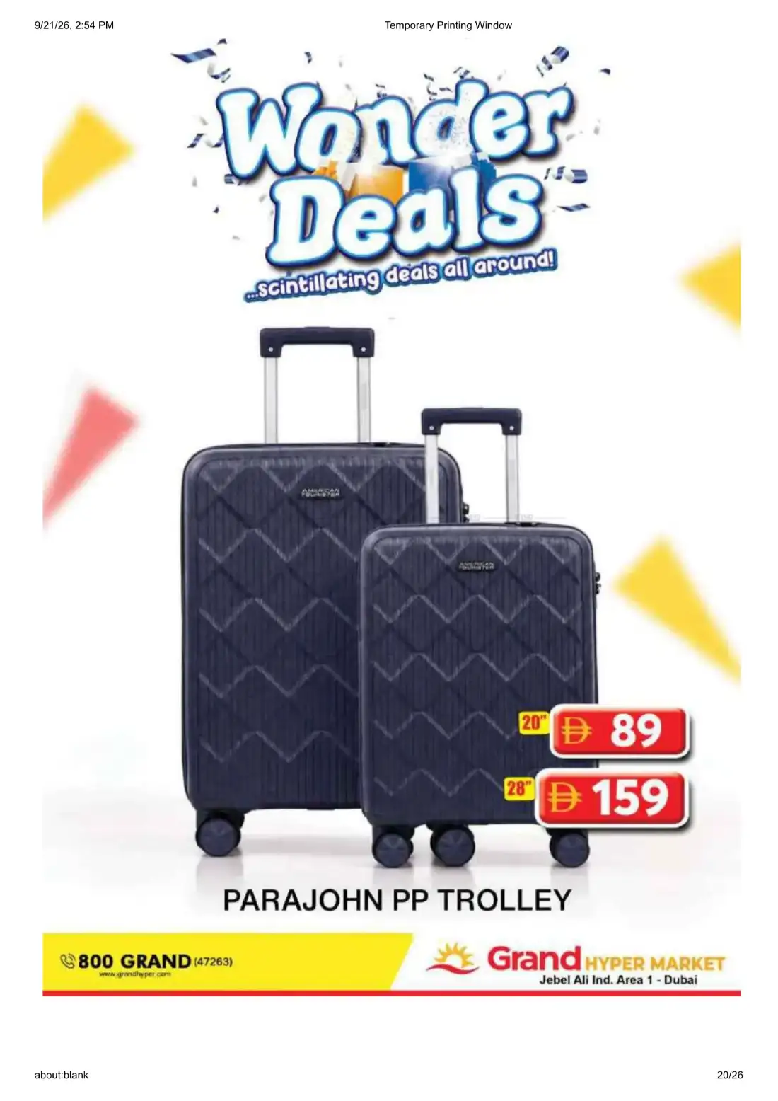 Grand Hyper Jebel Ali Ind Area 1 Wonder Deals Offers page 20