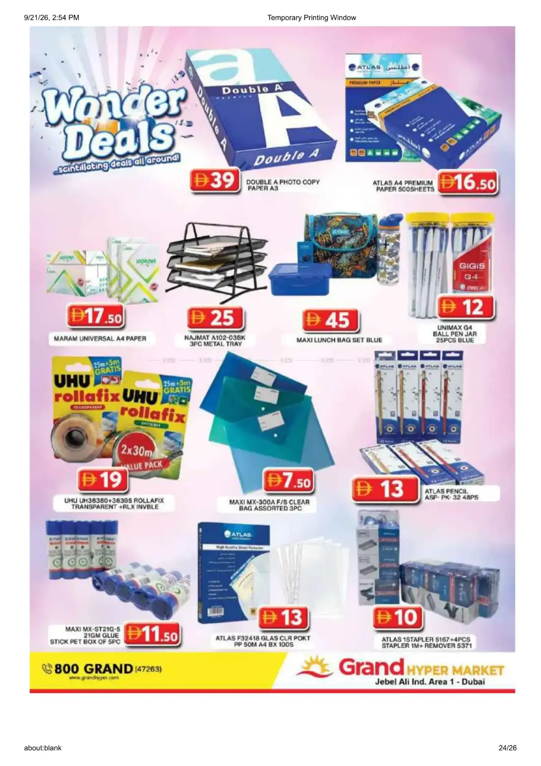 Grand Hyper Jebel Ali Ind Area 1 Wonder Deals Offers page 24