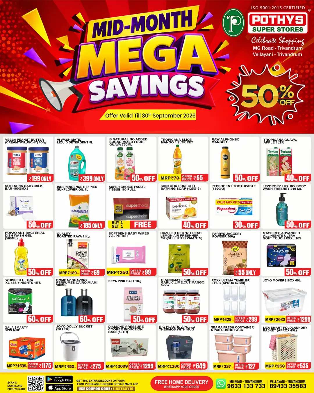 Pothys Super Stores | Mid-Month Mega Savings Offers page 1
