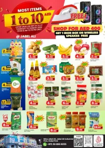 Al Kabayel Jebel Ali Most Items 1 to 10 AED Deals flyer cover