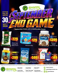 Greens September End Game | Offers & Deals flyer cover