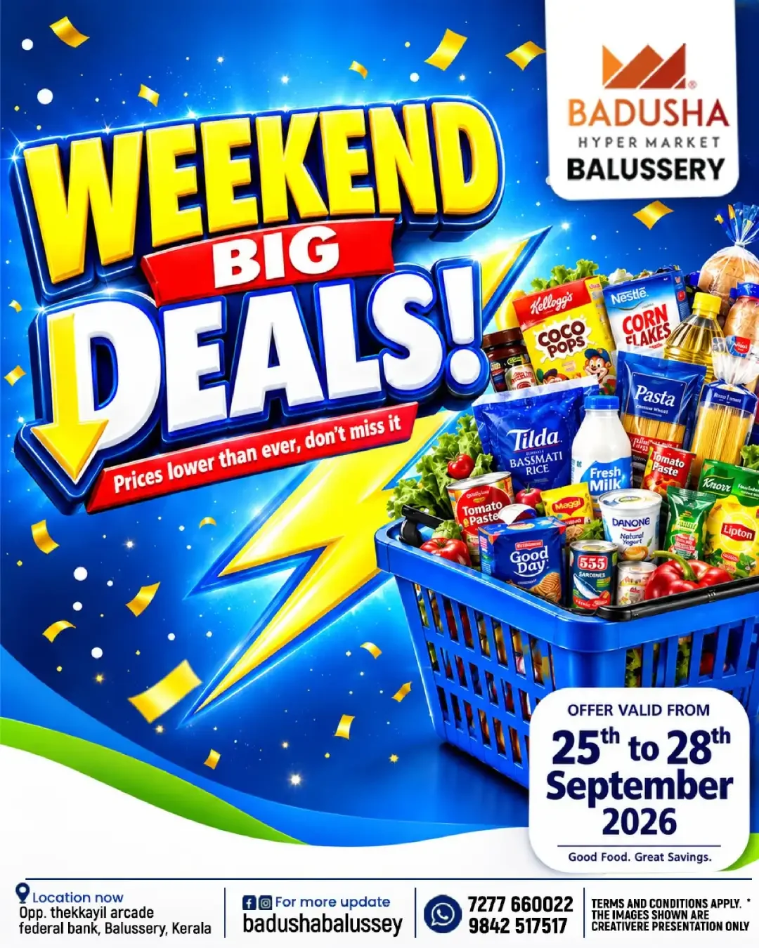 Badusha Hyper Market Balussery Weekend Big Deals page 1