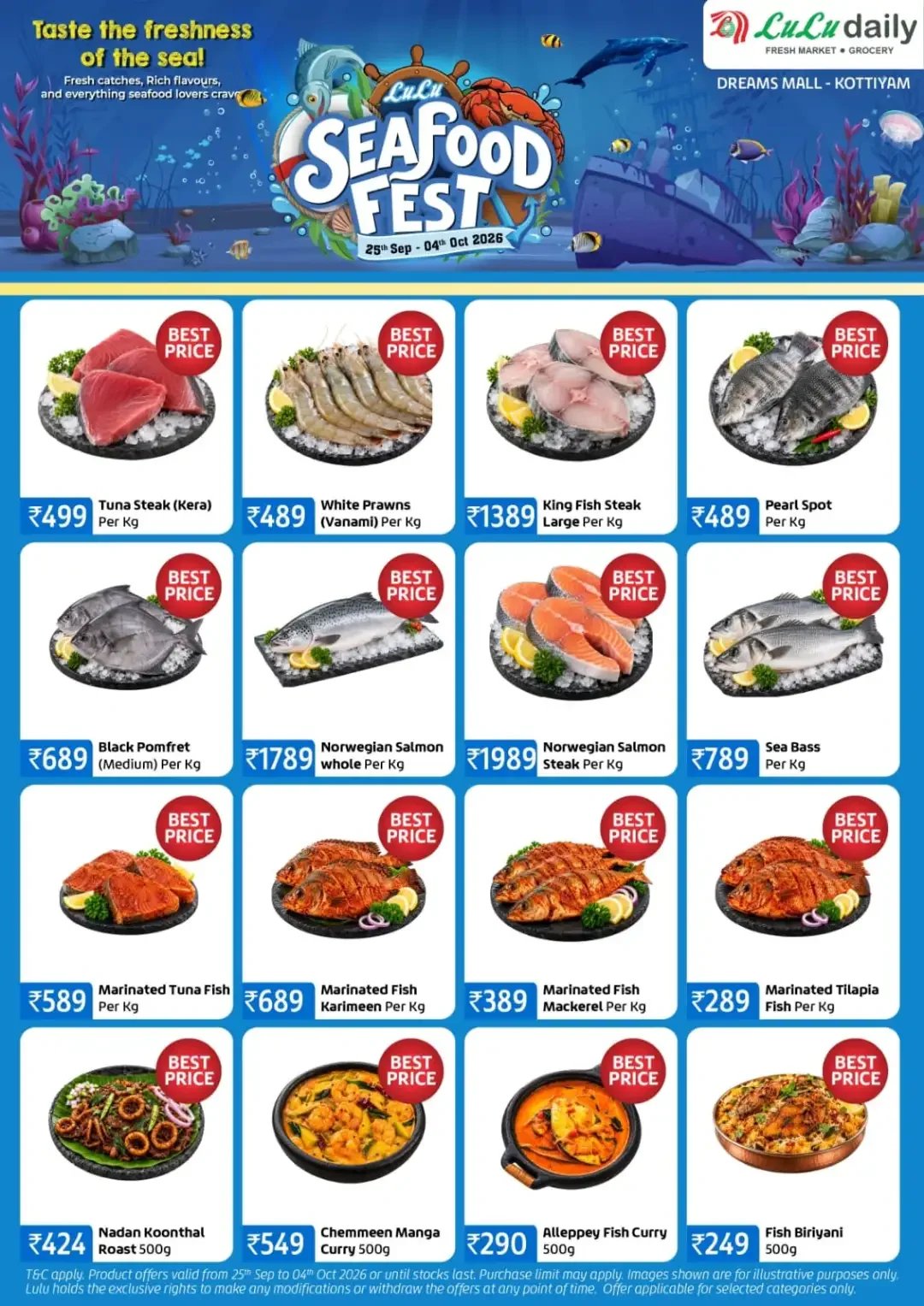 LuLu Daily Kottiyam Seafood Fest Special Offers page 1
