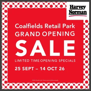 Harvey Norman Coalfields Retail Park | Latest Promotions flyer cover