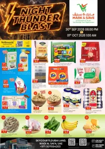 Night Thunder Blast Deals | Mark & Save Skycourts flyer cover