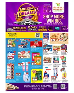 Million Dreams Deals | Mark & Save Al Warsan Dubai flyer cover