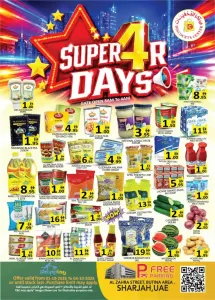 Super 4 Days Offers | Discounts Center Sharjah flyer cover