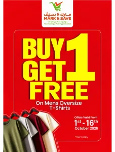 Buy 1 Get 1 Free on Mens T-Shirts | Mark & Save flyer cover