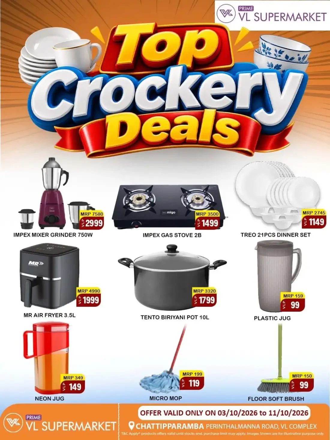 Top Crockery Deals | VL Supermarket Chattiparamba page 1