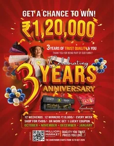 3rd Anniversary Offers | Million Market Bengaluru flyer cover