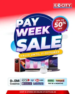 Pay Week Sale | Up to 50% Off E-City flyer cover