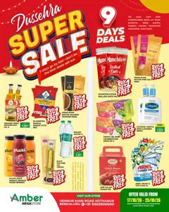 Dussehra Super Sale | Amber Megastore Bengaluru flyer cover