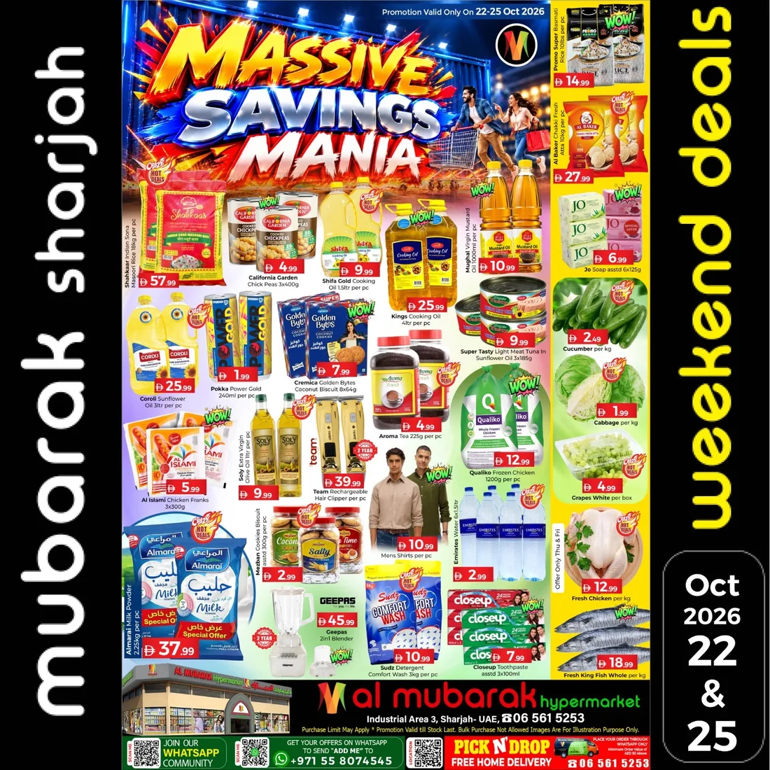 Al Mubarak Hypermarket Sharjah Offers – Massive Savings Mania | 25 Oct 2026 page 1