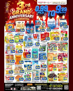 Mango Market Emirates City Mall Ajman Offers – 3rd Grand Anniversary Celebration | 25 Oct flyer cover