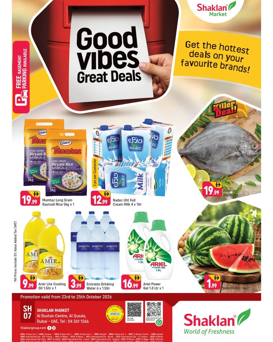 Shaklan Al Barsha Dubai Offers – Good Vibes Great Deals | 25 Oct 2026 page 1