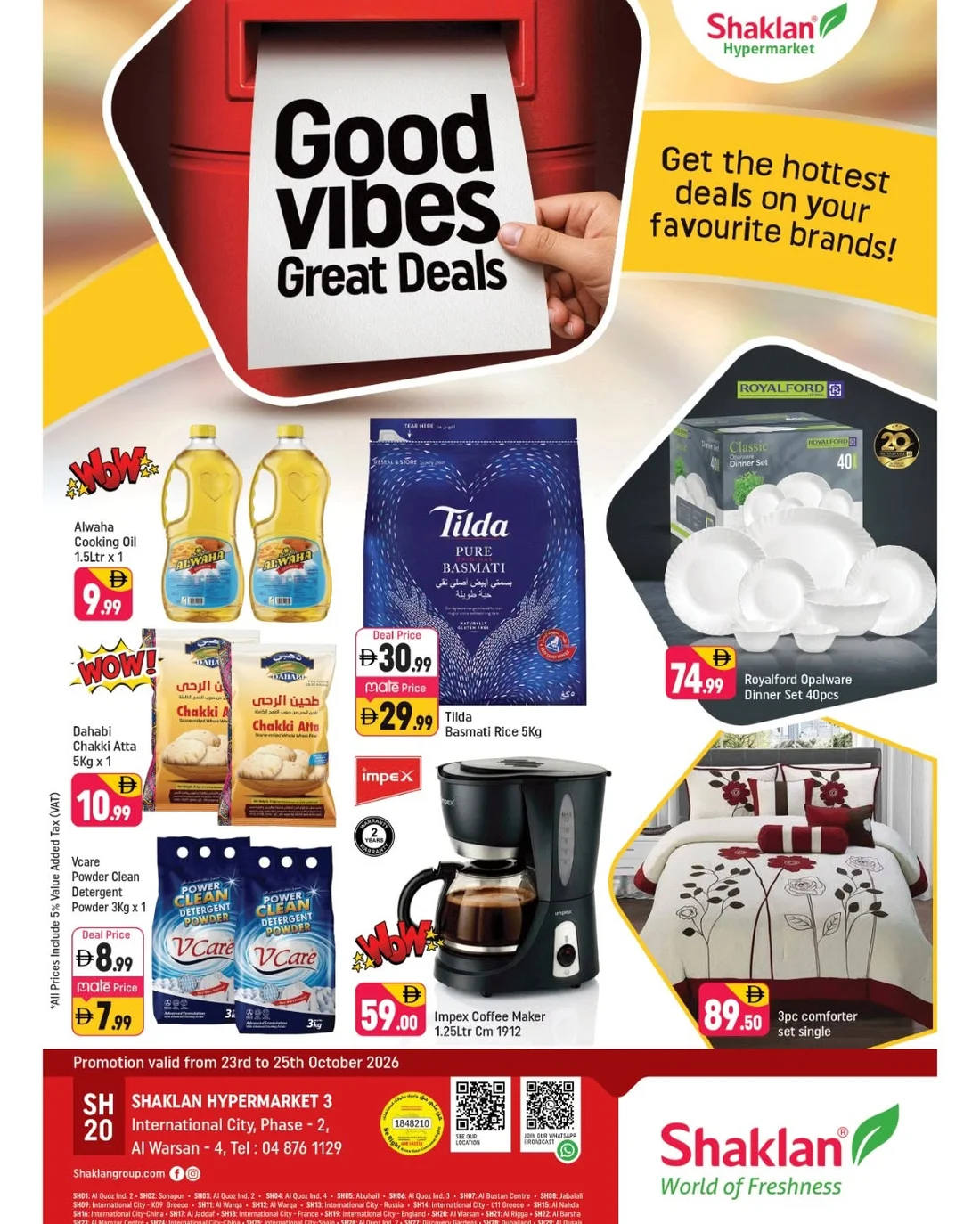 Shaklan Al Warsan Dubai Offers – Good Vibes Great Deals | 25 Oct 2026 page 1