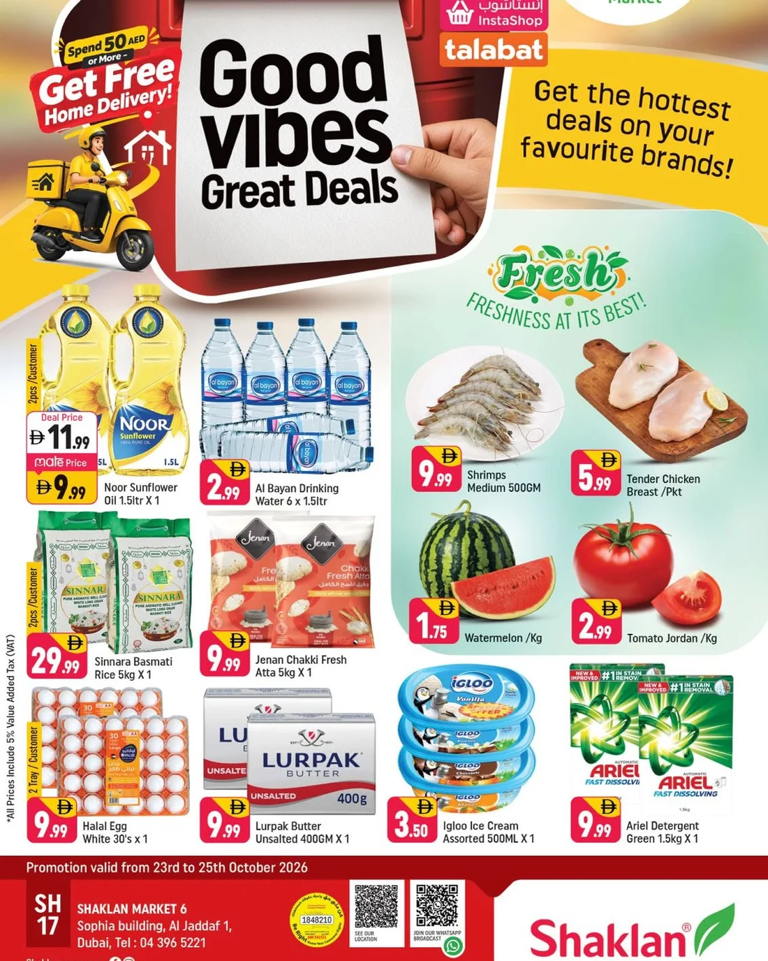 Shaklan Al Jaddaf Dubai Offers – Good Vibes Great Deals | 25 Oct 2026 page 1