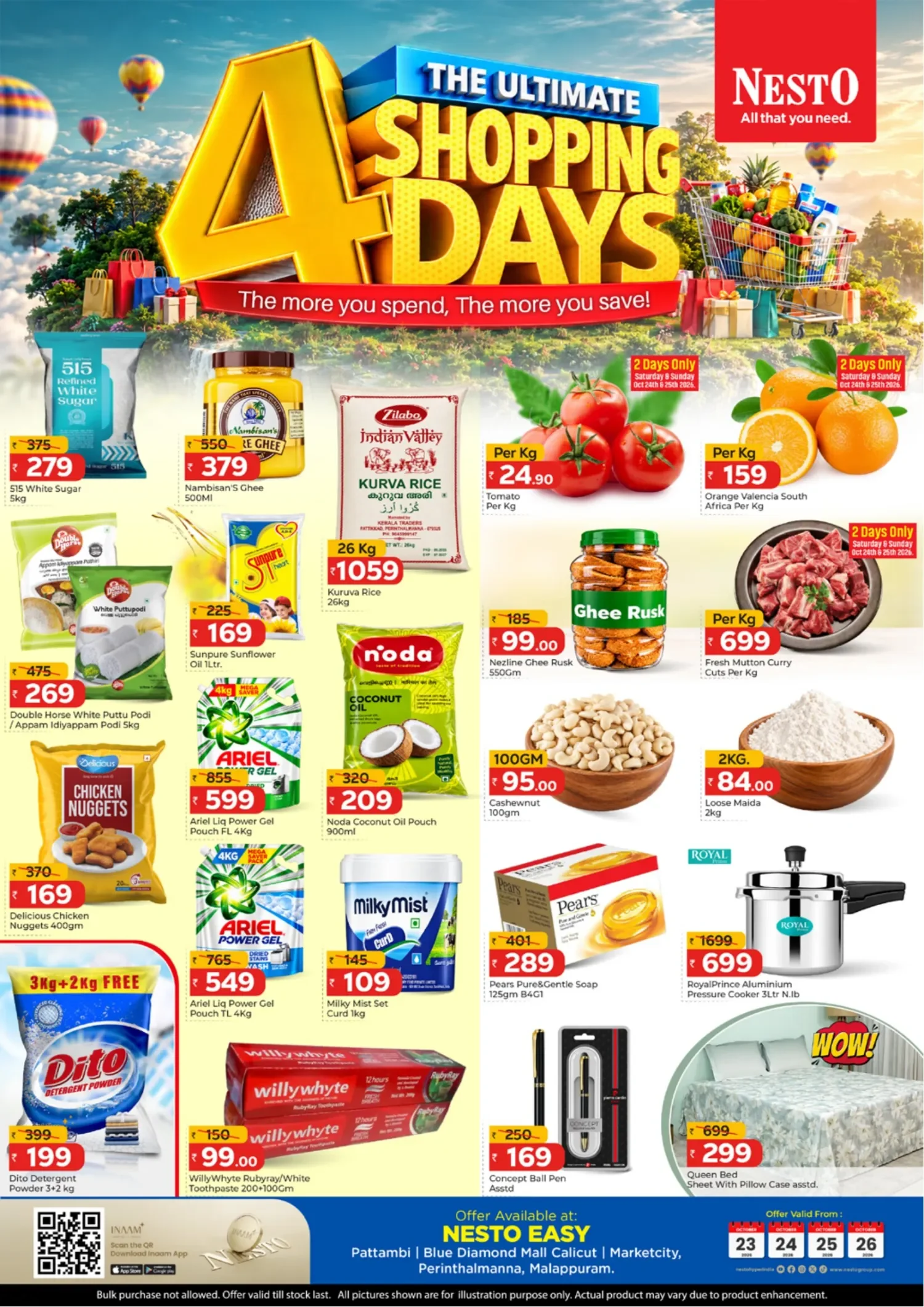 Nesto Easy Marketcity Perinthalmanna Offers – The Ultimate 4 Shopping Days | 26 Oct 2026 page 1