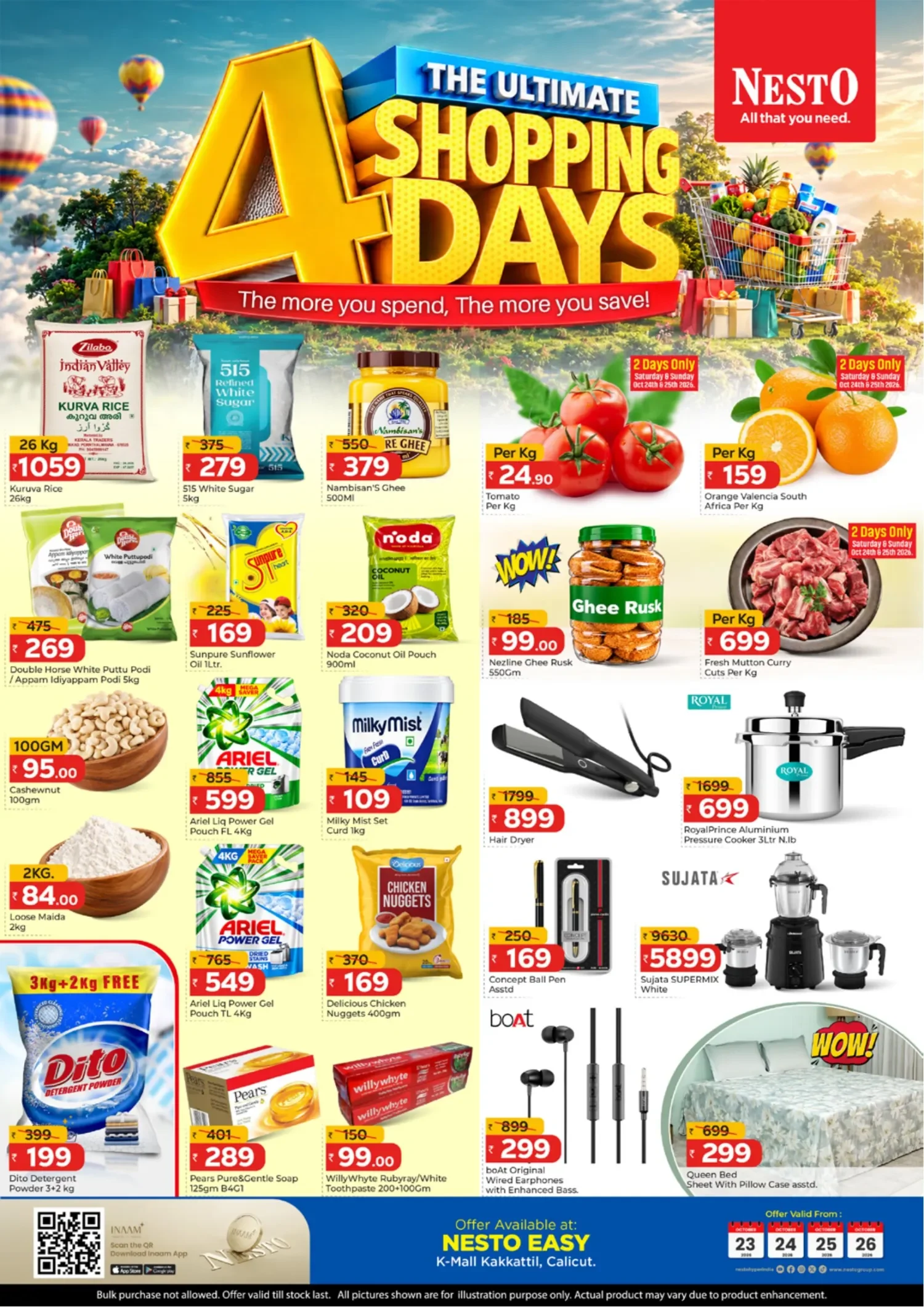Nesto K-Mall Kakkattil Calicut Offers – Ultimate 4 Shopping Days | 26 Oct 2026 page 1