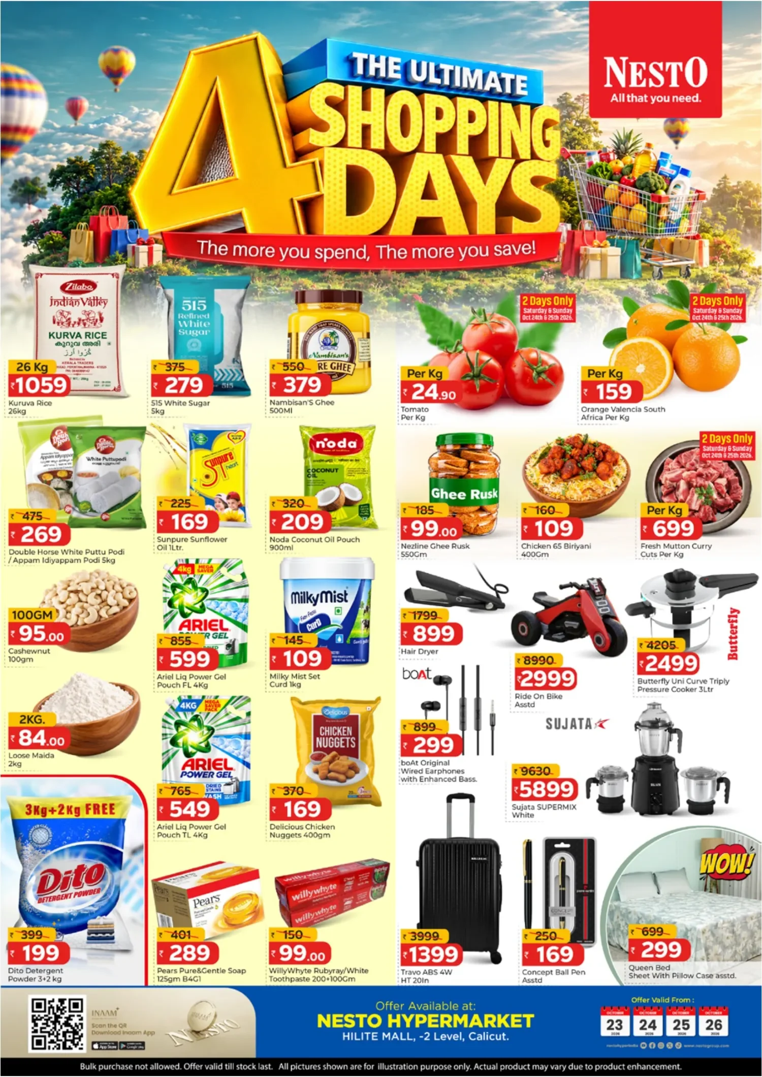Nesto HiLite Mall Calicut Offers – Ultimate 4 Shopping Days | 26 Oct 2026 page 1