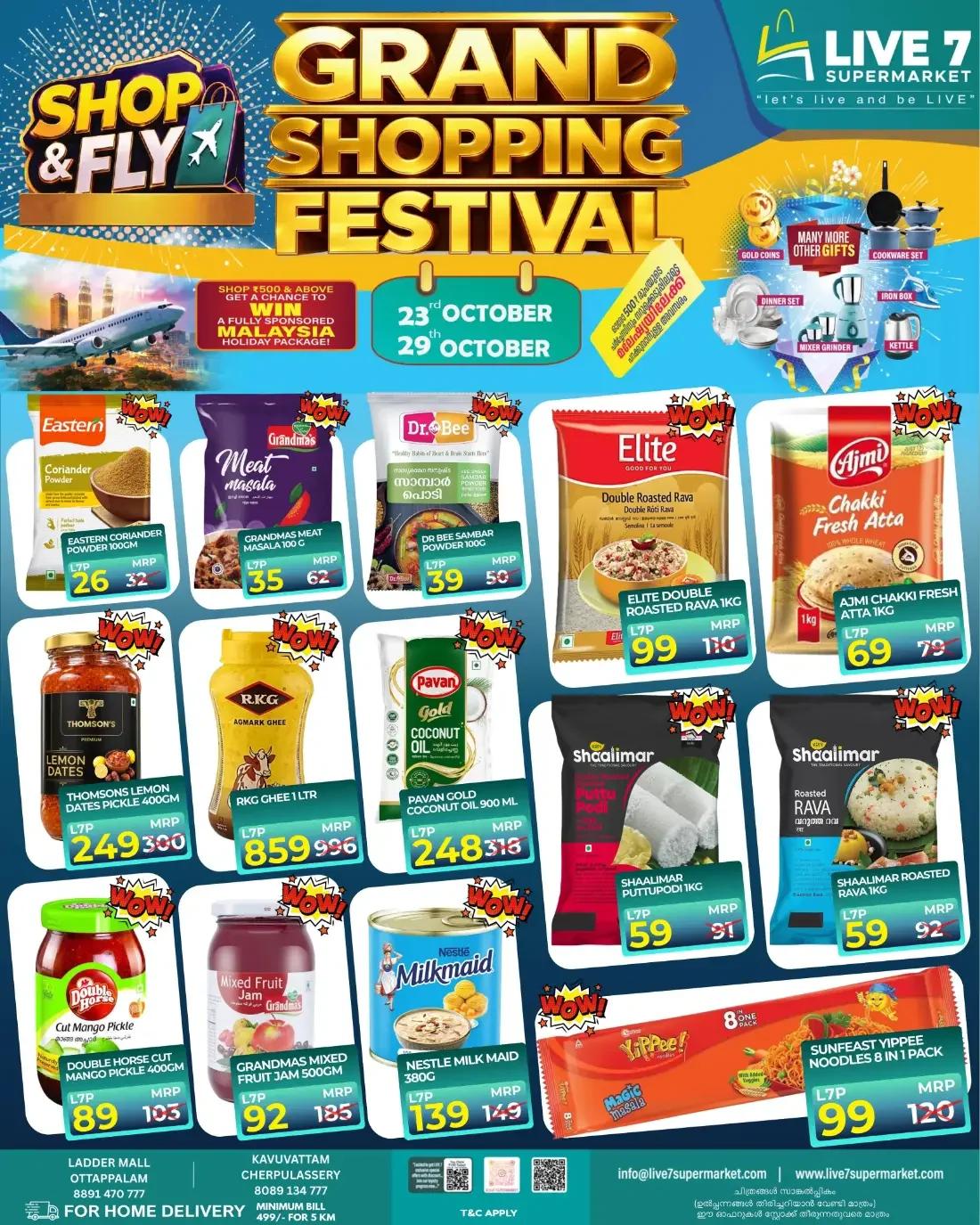 Live 7 Supermarket Ottappalam & Cherpulassery Offers | 29 Oct 2026 page 1