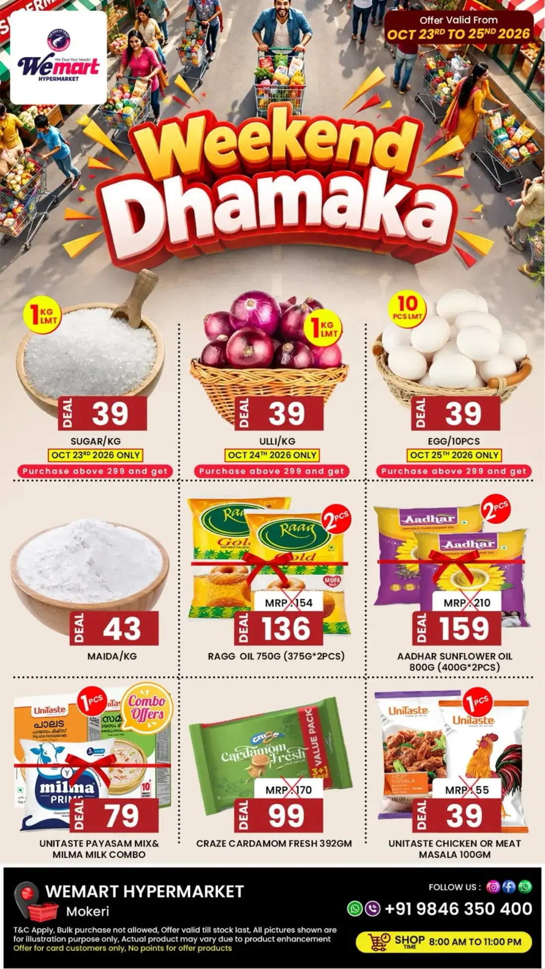 Wemart Hypermarket Mokeri Offers – Weekend Dhamaka | 25 Oct 2026 page 1