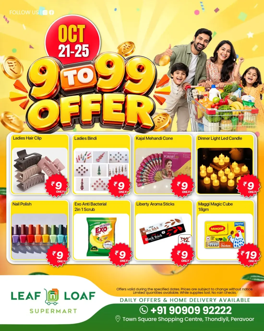 Leaf & Loaf Supermart Offers – 9 to 99 Offer | 25 Oct 2026 page 1