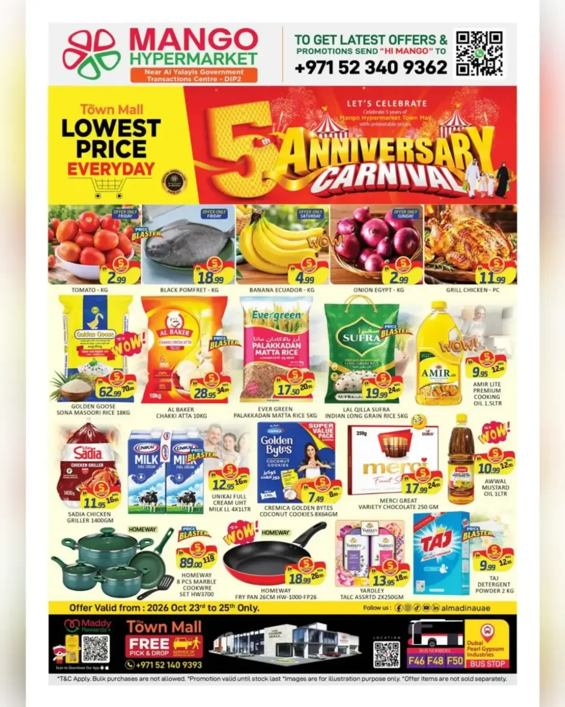 Mango Hypermarket Town Mall DIP2 Offers – 5th Anniversary | 25 Oct 2026 page 1