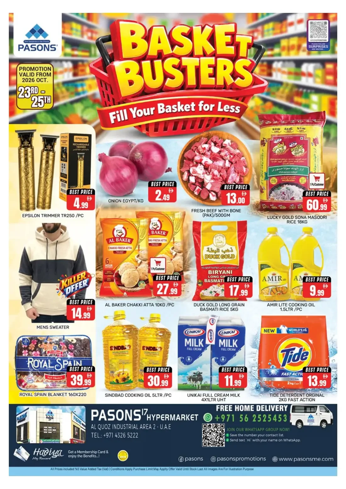 Pasons Al Quoz Dubai Offers – Basket Busters | 25 Oct 2026 page 1