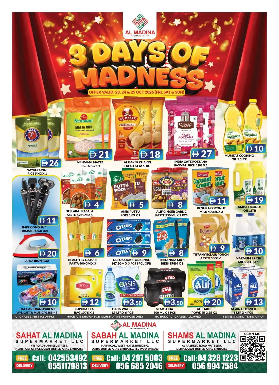 Al Madina Deira Dubai Offers – 3 Days of Madness | 25 Oct 2026 page 1