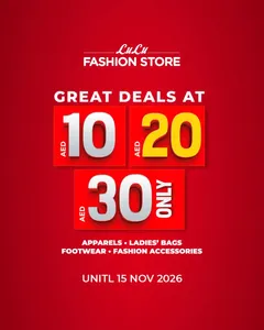 LuLu Fashion Store Offers – Great Deals AED 10 20 30 | 15 Nov 2026 flyer cover