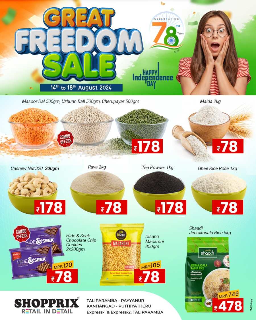 Great Freedom Sale In Shopprix Kannur