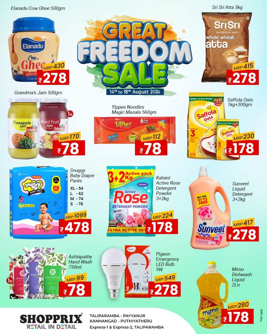 Great Freedom Sale In Shopprix Kannur