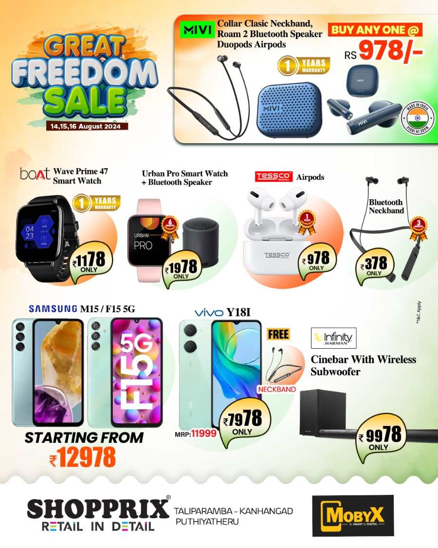 Great Freedom Sale In Shopprix Kannur