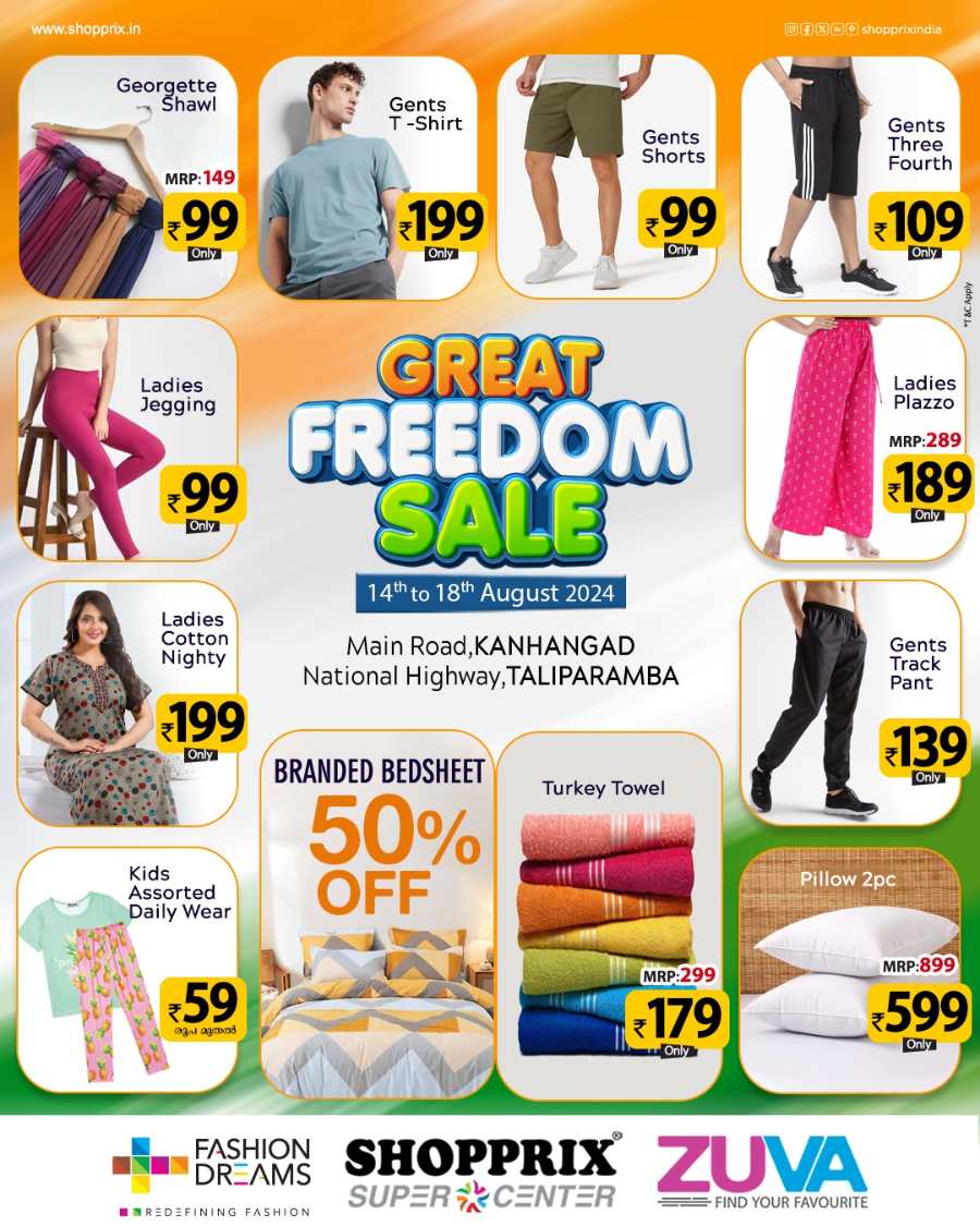 Great Freedom Sale In Shopprix Kannur