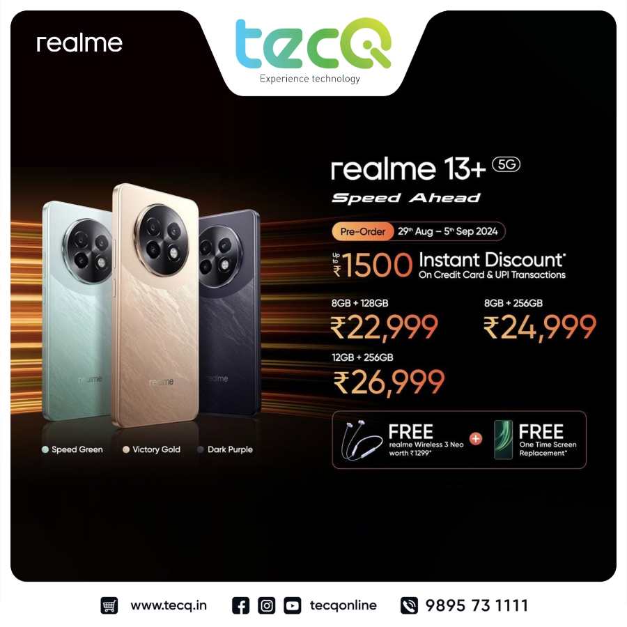 realme 13 Series 5G exclusive offers In tecq Trivandrum