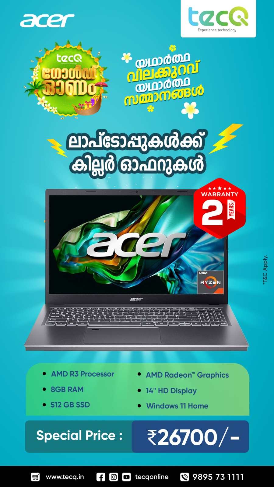 Buy Mobile, Laptops, Big Brands, Big Deals! In tecq Calicut