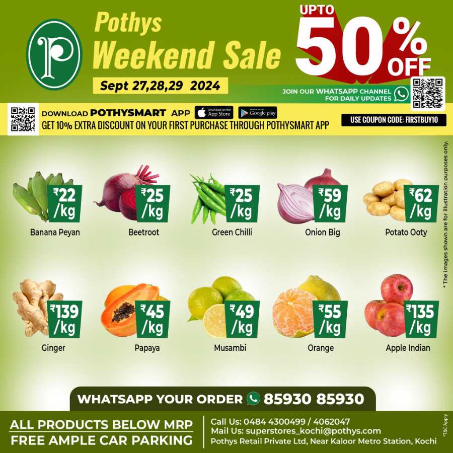 Weekend Sale Up to 40% Off In Pothys Superstores Ernakulam