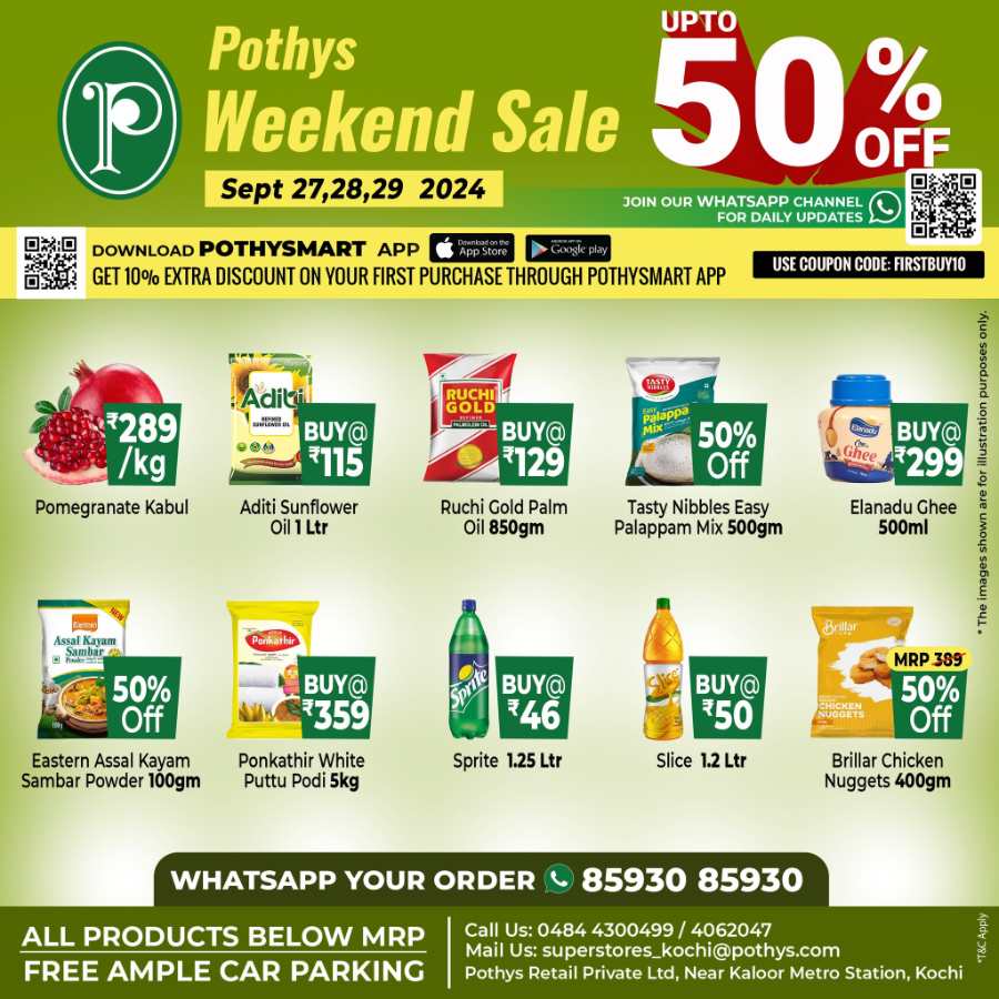 Weekend Sale Up to 40% Off In Pothys Superstores Ernakulam