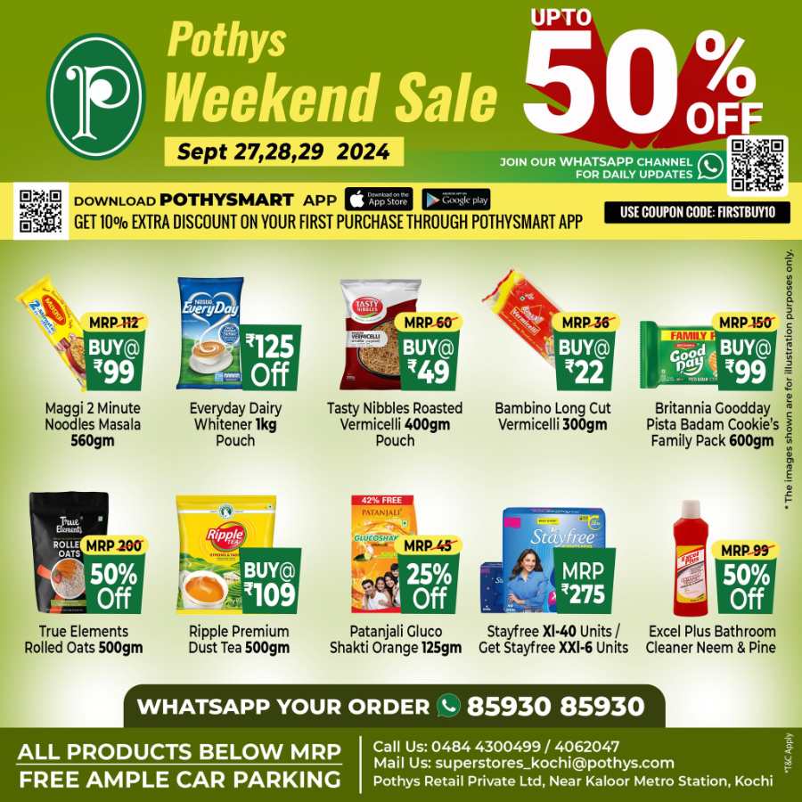 Weekend Sale Up to 40% Off In Pothys Superstores Ernakulam