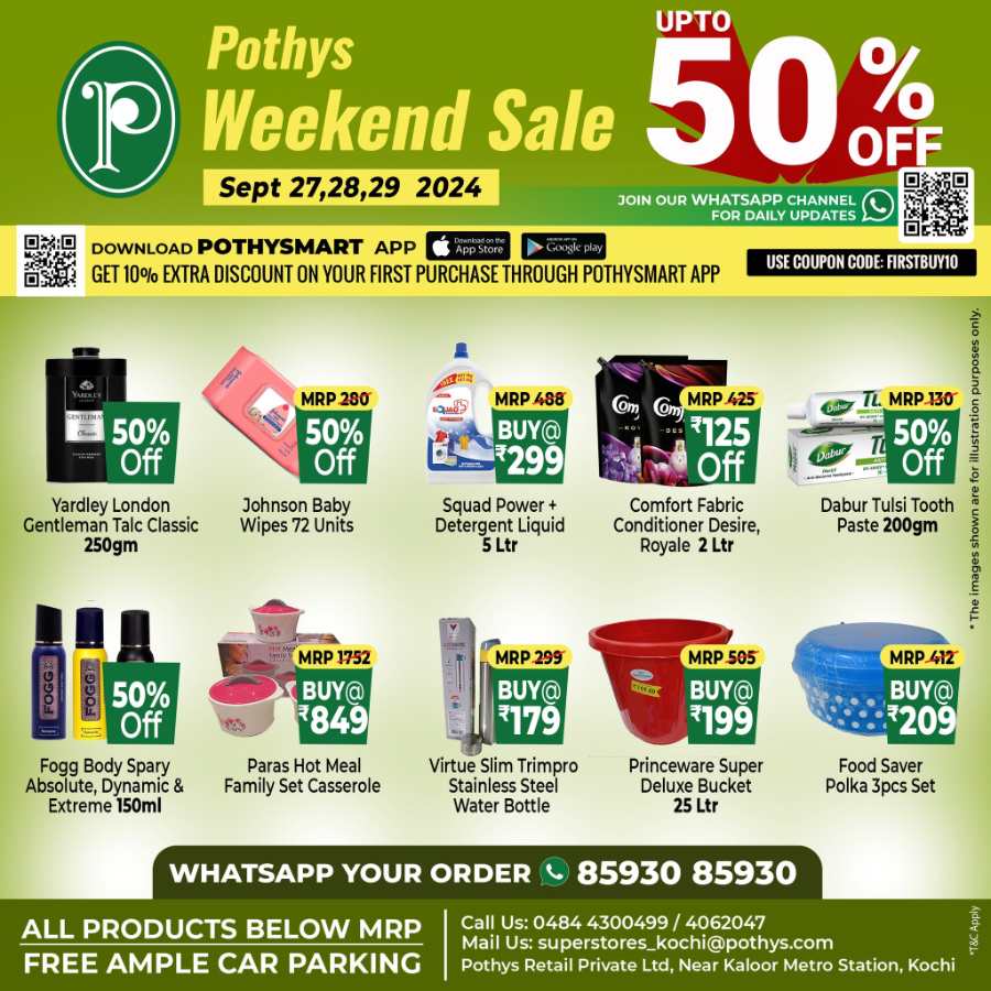 Weekend Sale Up to 40% Off In Pothys Superstores Ernakulam