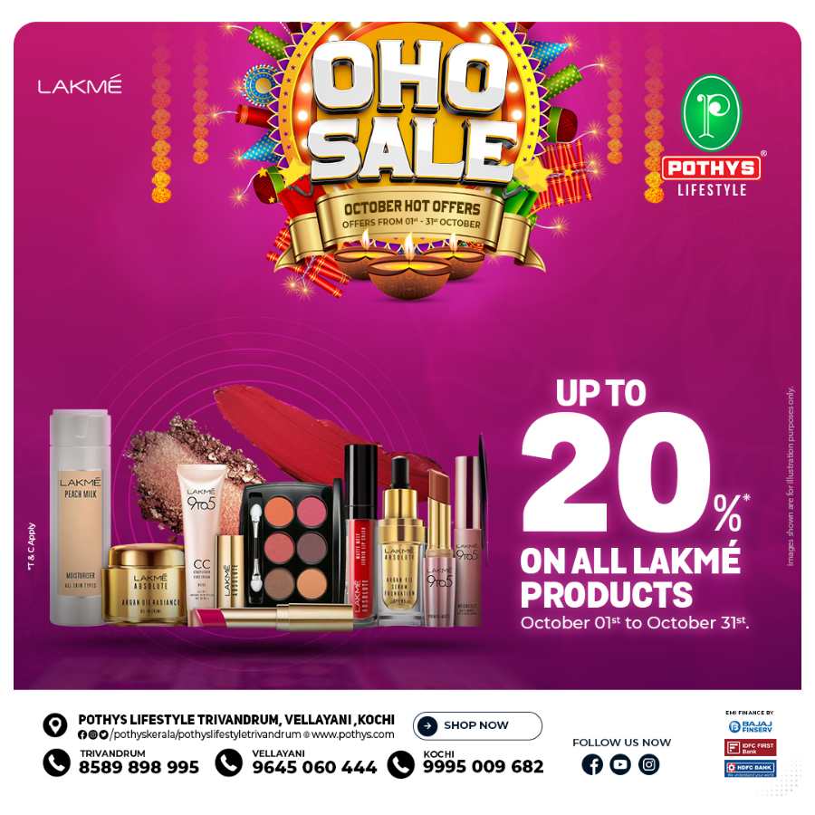 OHO SALE:  Shop for the latest fashion trends and home essentials! In Pothys Superstores Trivandrum