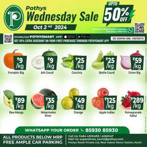 Grab fresh deals this Wednesday with up to 50% off! In Pothys Superstores Ernakulam