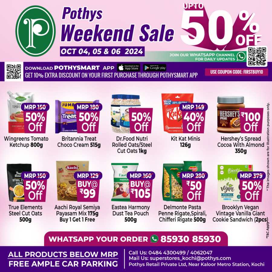 Pothys Weekend Sale! Enjoy up to 50% OFF In Pothys Superstores Ernakulam